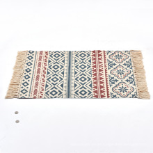 Alfombra del algodón alfombra tejida tejido tejido de lana de lanza abstracto alfombra colorida alfombra colorida para baño de porche